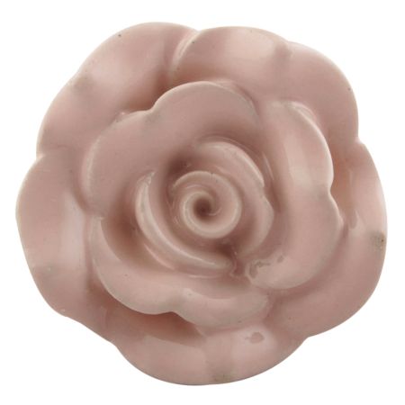 Baby Pink Rose Ceramic Flower Wardrobe Knobs Online